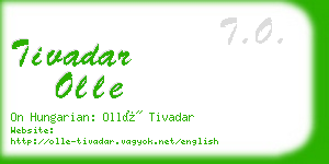 tivadar olle business card